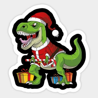 T-Rex Santa Funny Christmas Sticker